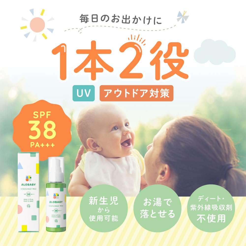 【新品３本】　アロベビー UV & アウトドア ミスト ビッグ 180　① アロベビー UV&アウトドアミスト ビッグボトル SPF38 PA+++（日焼け